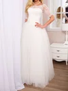 Ball Gown Illusion Tulle Floor-length Wedding Dresses With Lace #Milly00022525