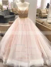 Latest Princess V-neck Tulle Court Train Crystal Detailing Backless Wedding Dresses #Milly00022575