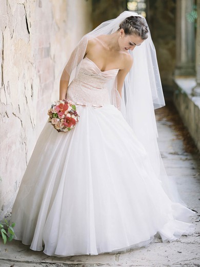A-line Sweetheart Tulle Sweep Train with Bow New Style Wedding Dresses #Milly00022600