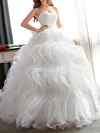 Ball Gown/Princess Sweetheart Organza Floor-length Wedding Dresses With Cascading Ruffles #Milly00022681