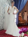Trumpet/Mermaid Illusion Lace Court Train Wedding Dresses With Beading #Milly00022689