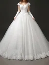 Ball Gown/Princess Off-the-shoulder Tulle Chapel Train Wedding Dresses With Beading #Milly00022706