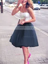 A-line Sweetheart Satin Tulle Knee-length Prom Dresses #Milly020102755
