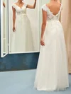 Ball Gown V-neck Tulle Floor-length Wedding Dresses With Appliques Lace #Milly00022734