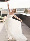 Different A-line Off-the-shoulder Chiffon Floor-length Ruffles Backless Wedding Dresses #Milly00022768