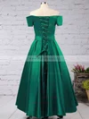A-line Off-the-shoulder Satin Floor-length Sashes / Ribbons Prom Dresses #Milly020102879