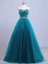 Princess Sweetheart Tulle Sequined Floor-length Beading Prom Dresses #Milly020102908