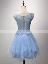 Cute A-line Scoop Neck Tulle Short/Mini Pearl Detailing Prom Dresses #Milly020102909