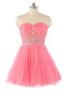A-line Sweetheart Tulle Short/Mini Beading Wholesale Prom Dresses #Milly020102932