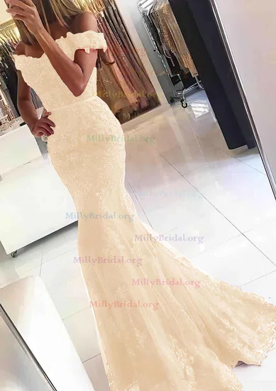 Trumpet Mermaid Tulle Appliques Off The Shoulder Wedding Dress Trumpet Mermaid Tulle Appliques Off The Shoulder Wedding Dress