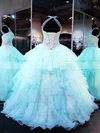 Ball Gown Scoop Neck Tulle Floor-length Crystal Detailing Open Back Glamorous Quinceanera Dresses #Milly02072536