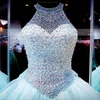Ball Gown Scoop Neck Tulle Floor-length Crystal Detailing Open Back Glamorous Quinceanera Dresses #Milly02072536