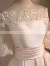 Ball Gown Off-the-shoulder Satin Short/Mini Appliques Lace 1/2 Sleeve New Prom Dresses #Milly020103039