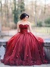 Ball Gown Sweetheart Tulle Floor-length Appliques Lace Prom Dresses #Milly020103052