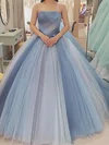 Ball Gown Strapless Tulle Floor-length Sashes / Ribbons Boutique Prom Dresses #Milly020103082