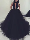 Ball Gown/Princess Sweep Train High Neck Tulle Ruffles Prom Dresses #Milly020103088