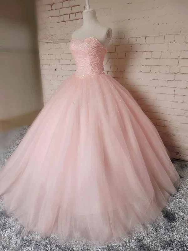 Ball Gown Sweetheart Tulle Floor-length Beading New Style Prom Dresses #Milly020103090