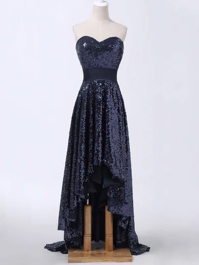 Ball Gown Strapless Asymmetrical Sparkly Sequin Prom Dresses #Milly020103165