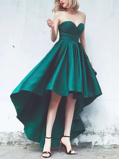 A-line Sweetheart Satin Asymmetrical Homecoming Dresses #Milly020103201