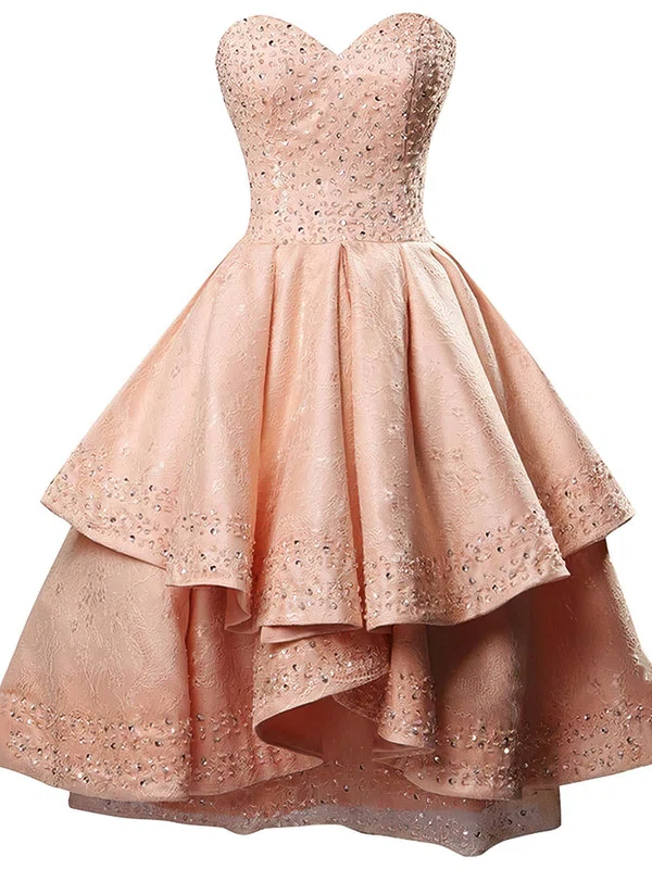 Princess Sweetheart Lace Satin Short/Mini Sequins Original Prom Dresses #Milly020103234