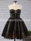 Princess Sweetheart Tulle Short/Mini Appliques Lace Black For Less Prom Dresses #Milly020103252