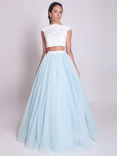 Ball Gown Scoop Neck Satin Tulle Floor-length Prom Dresses #Milly020103301