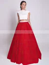 Ball Gown Scoop Neck Satin Tulle Floor-length Prom Dresses #Milly020103301