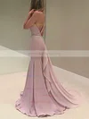Trumpet/Mermaid One Shoulder Chiffon Sweep Train Beading Prom Dresses #Milly020103518