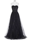 A-line Sweetheart Lace Tulle Floor-length Prom Dresses #Milly020103532