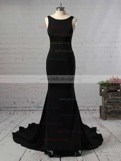 Flower Trumpet Mermaid Black & White Prom Dress Flower Trumpet Mermaid Black & White Prom Dress