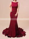 Trumpet/Mermaid Scoop Neck Jersey Court Train Prom Dresses #Milly020103588