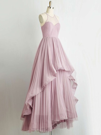 Princess Halter Tulle Floor-length Pleats Prom Dresses #Milly020103607