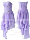 A-line Sweetheart Chiffon Asymmetrical Beading High Low Beautiful Prom Dresses #Milly020103611