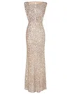 Sheath/Column Scoop Neck Sequined Floor-length Beading Champagne Sparkly Prom Dresses #Milly020103616