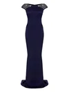 Sheath/Column Scoop Neck Silk-like Satin Sweep Train Beading Cap Straps Modest Prom Dresses #Milly020103619