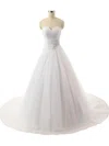 Ball Gown Sweetheart Tulle Sweep Train Wedding Dresses With Sequins #Milly00022816