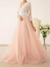 Ball Gown/Princess V-neck Tulle Sweep Train Wedding Dresses With Appliques Lace #Milly00022828