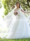 Ball Gown Scalloped Neck Tulle Floor-length Appliques Lace New Style Wedding Dresses #Milly00022830