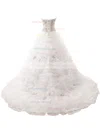 Beautiful Ball Gown V-neck Organza Court Train Beading Lace-up Wedding Dresses #Milly00022832