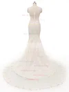 Trumpet/Mermaid V-neck Tulle Court Train Crystal Detailing Ivory Perfect Wedding Dresses #Milly00022845