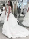 Boutique Princess Scoop Neck Organza Sweep Train Ruffles Two Piece Backless Wedding Dresses #Milly00022856