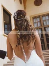 Trumpet/Mermaid Scoop Neck Tulle Sweep Train Ruffles Sexy Wedding Dresses #Milly00022868