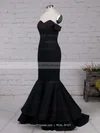 Trumpet/Mermaid Off-the-shoulder Silk-like Satin Floor-length Split Front Prom Dresses #Milly020103751