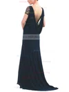 Sheath/Column V-neck Chiffon Tulle Sweep Train with Sequins Prom Dresses #Milly020103808