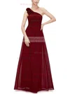Empire One Shoulder Chiffon Ankle-length with Flower(s) Bridesmaid Dresses #Milly01013377