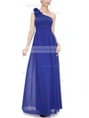 Empire One Shoulder Chiffon Ankle-length with Flower(s) Bridesmaid Dresses #Milly01013377