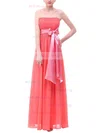 Empire Strapless Chiffon Floor-length with Sashes / Ribbons Bridesmaid Dresses #Milly01013378