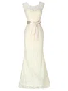 Trumpet/Mermaid Scoop Neck Lace Floor-length with Sashes / Ribbons Bridesmaid Dresses #Milly01013418