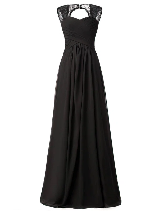 A-line Sweetheart Lace Chiffon Floor-length with Ruffles Bridesmaid Dresses #Milly01013427