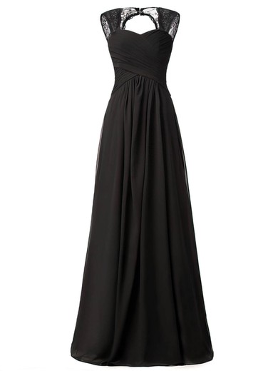 A-line Sweetheart Lace Chiffon Floor-length with Ruffles Bridesmaid Dresses #Milly01013427